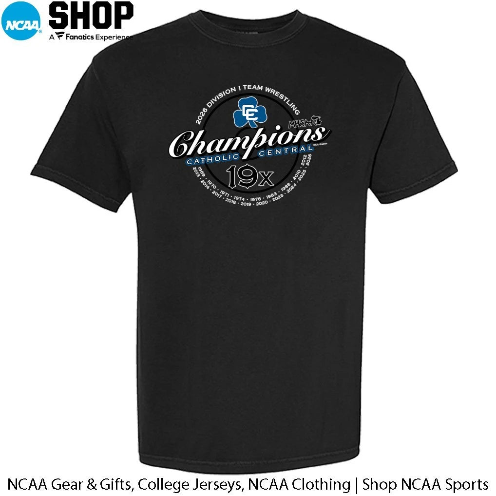 Detroit Catholic Central 19x Division 1 Team Wrestling Champions T-Shirt