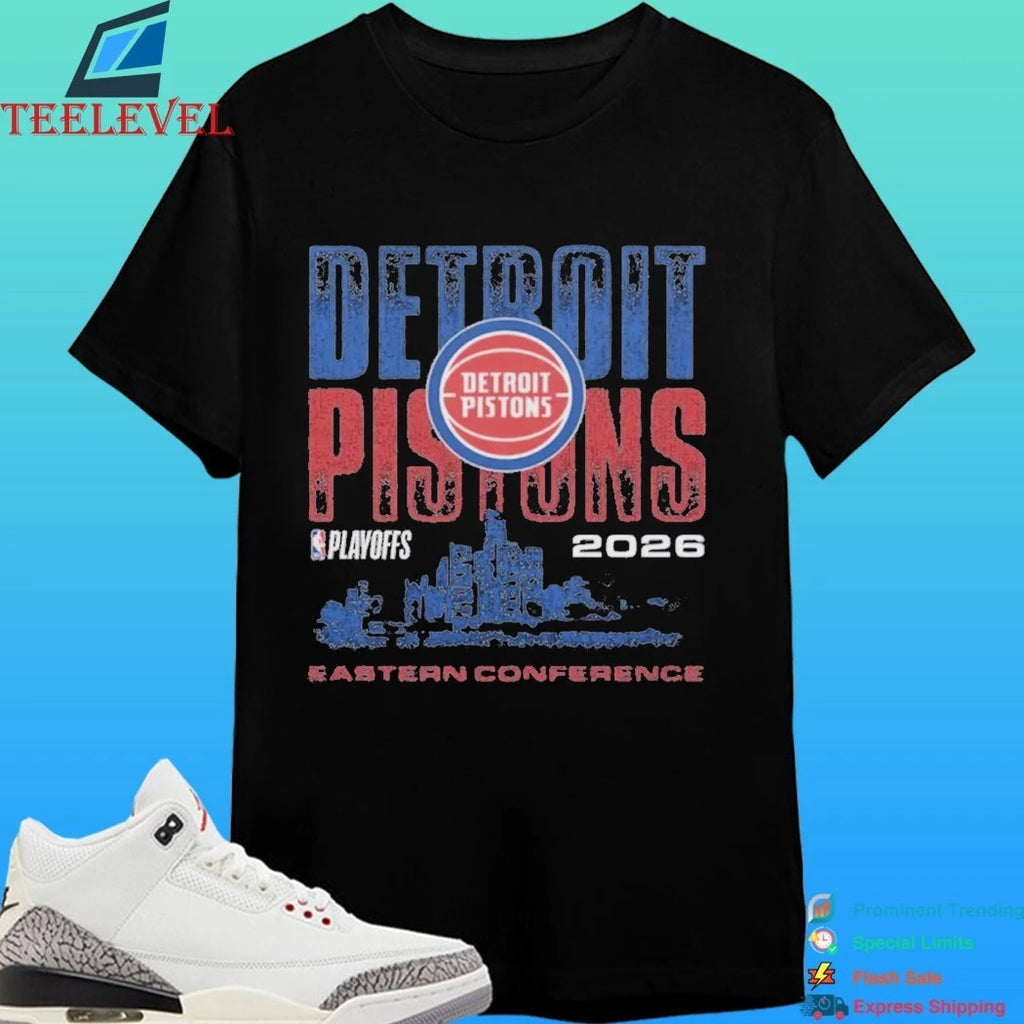 Detroit Pistons Playoffs ’26 Skyline Shirt