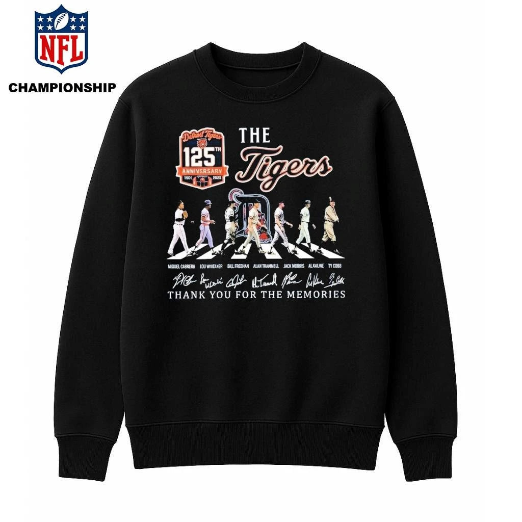 Detroit Tigers 125th Anniversary Abbey Road Signatures Thank You For The Memories Shirt