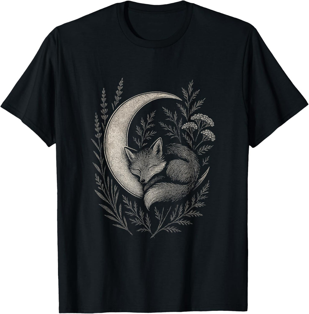 Forest Solstice Fox Moon Unisex T-shirt, Sweatshirt, Hoodie (1)