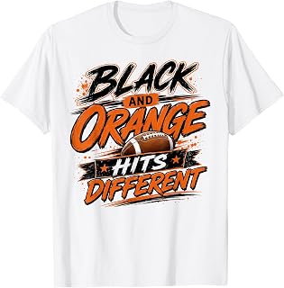 Black Orange Hits Different Football Game Day Unisex T-shirt, Sweatshirt, Hoodie (1)