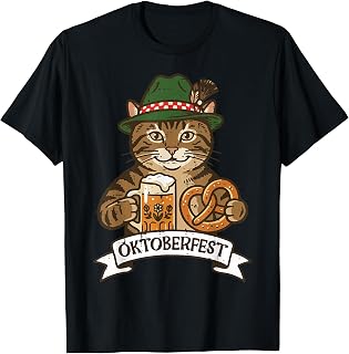Octoberfest Cat Pretzel Bavarian German Unisex T-shirt, Sweatshirt, Hoodie (1)