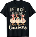 Girl Loves Chickens Floral Animals Lover Unisex T-shirt, Sweatshirt, Hoodie (1)