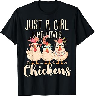 Girl Loves Chickens Floral Animals Lover Unisex T-shirt, Sweatshirt, Hoodie (1)