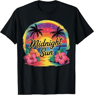Retro Midnight Sun Paradise Sunset Beach Vacation Unisex T-shirt, Sweatshirt, Hoodie (1)