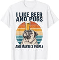Like Beer Pugs Maybe People Retro Sunset Unisex T-shirt, Sweatshirt, Hoodie (1)