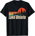 Lake Ontario Retro Sunset Souvenir Nature Forest Boat Unisex T-shirt, Sweatshirt, Hoodie (1)