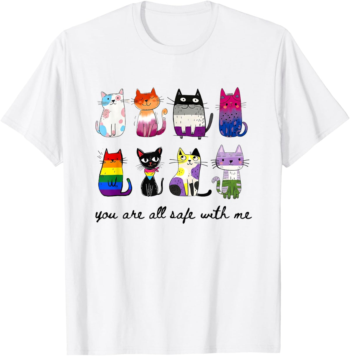 Safe Cat Pride Month Lgbt Support Unisex T-shirt, Sweatshirt, Hoodie (1)