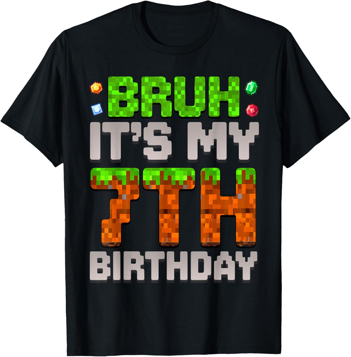 Birthday Boy Bruh It'S 7th Birthday Gamer Pixel Unisex T-shirt, Sweatshirt, Hoodie (1)