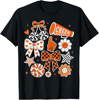 Coquette Orange Cheer Bow Football Mom Game Day Unisex T-shirt, Sweatshirt, Hoodie (1)