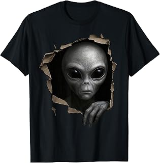 Alien Grey Torn Cloth Extraterrestrial 3d Unisex T-shirt, Sweatshirt, Hoodie (1)