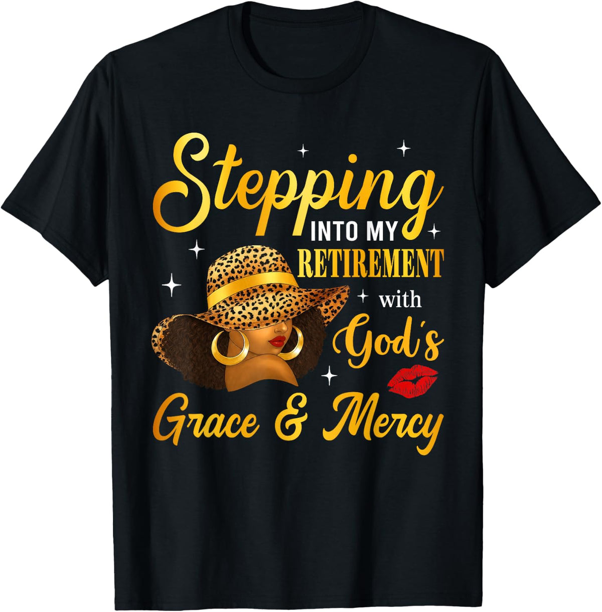 Stepping Retirement Afro Woman Leopard Sun Retired Unisex T-shirt, Sweatshirt, Hoodie (1)