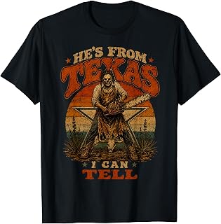 Hes Texas Tell Chainsaw Horror Halloween Costume Unisex T-shirt, Sweatshirt, Hoodie (1)