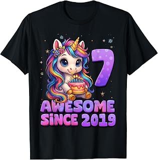 Year Old Girl Since 2019 Unicorn 7th Birthday Girl Unisex T-shirt, Sweatshirt, Hoodie (1)