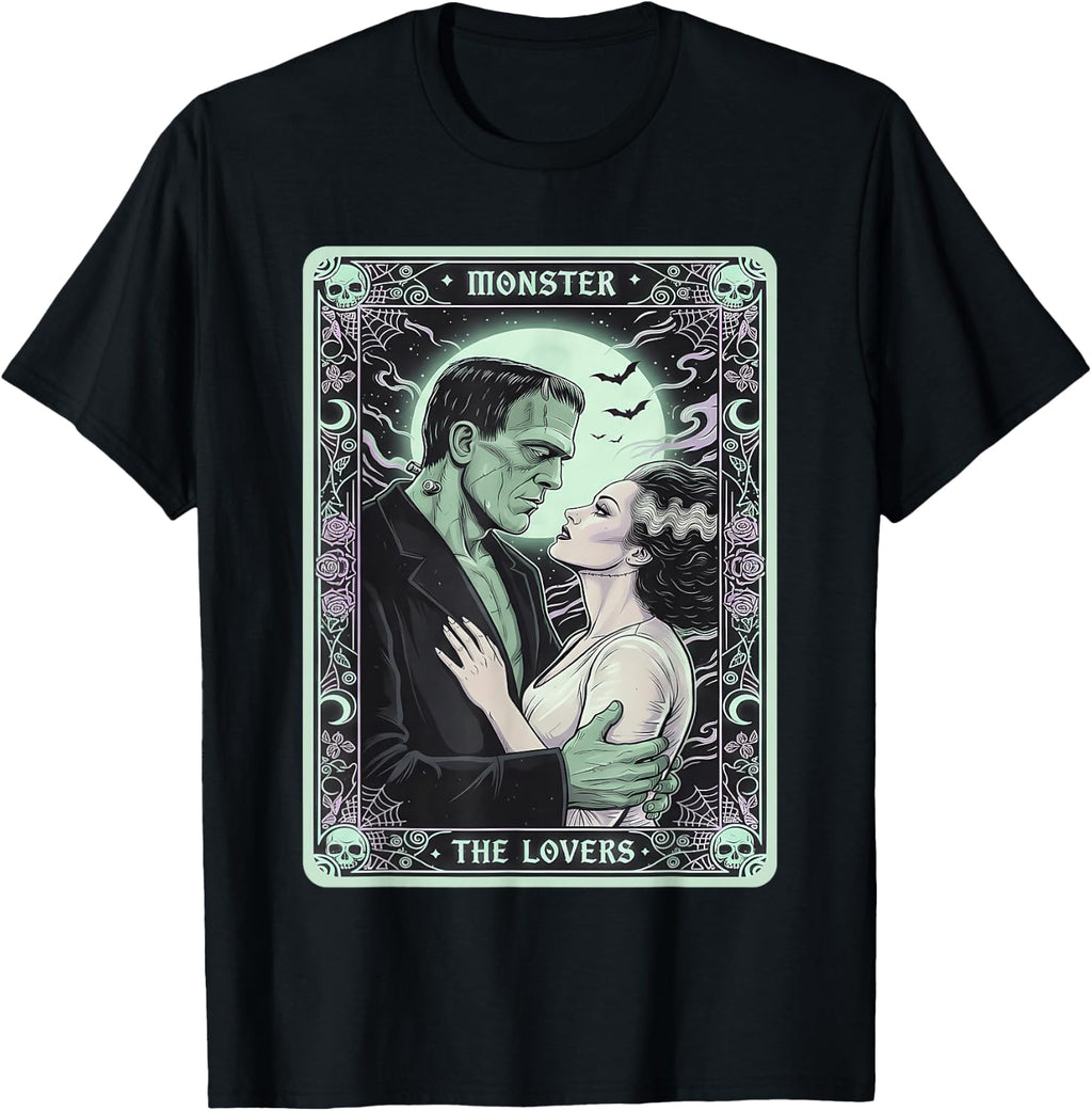 Monster Frankenstein Bride Lovers Tarot Card Unisex T-shirt, Sweatshirt, Hoodie (1)