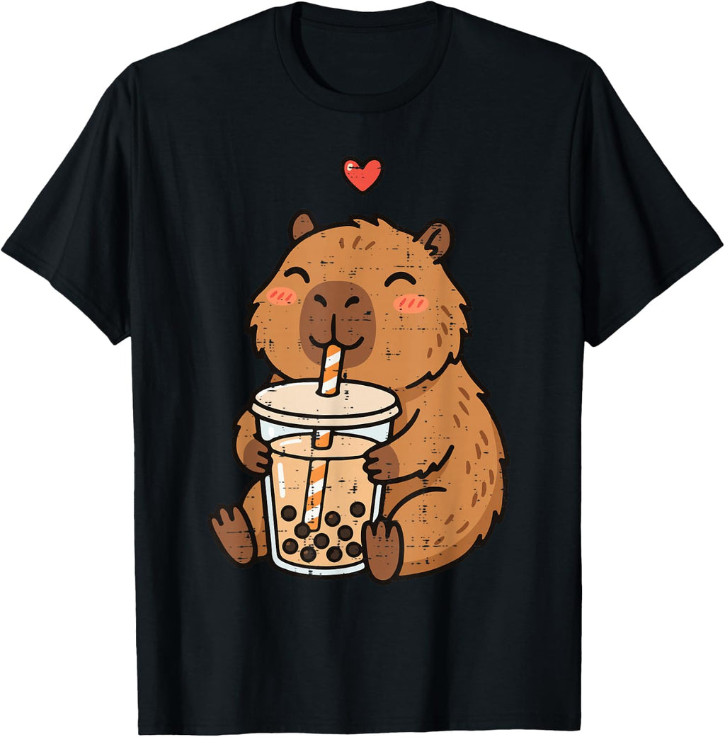 Capybara Boba Bubble Milk Tea Capy Rodent Kid Unisex T-shirt, Sweatshirt, Hoodie (1)