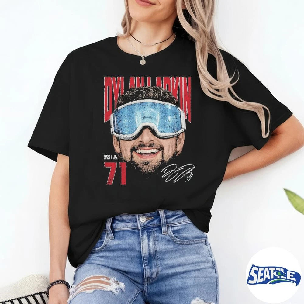Dylan Larkin 71 Detroit Red Wings Goggles Signature shirt