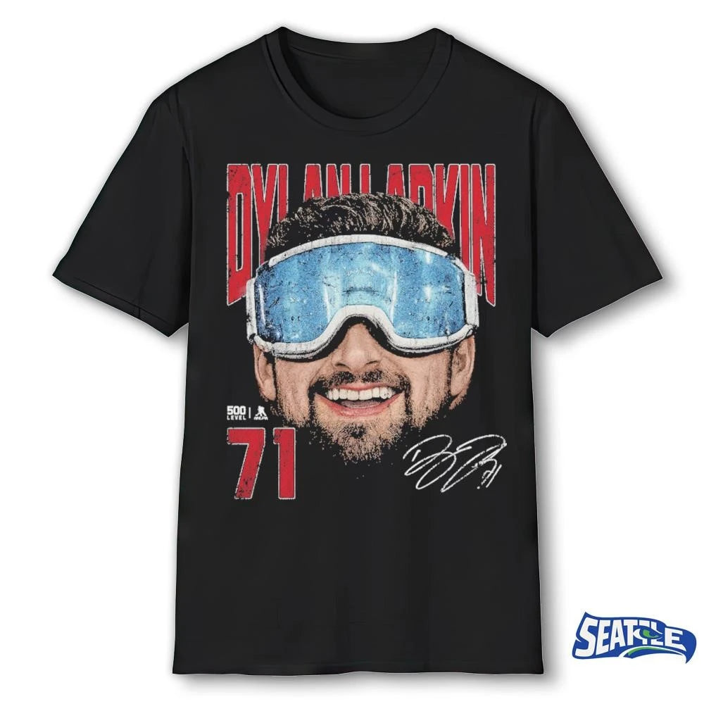 Dylan Larkin 71 Detroit Red Wings Goggles Signature shirt