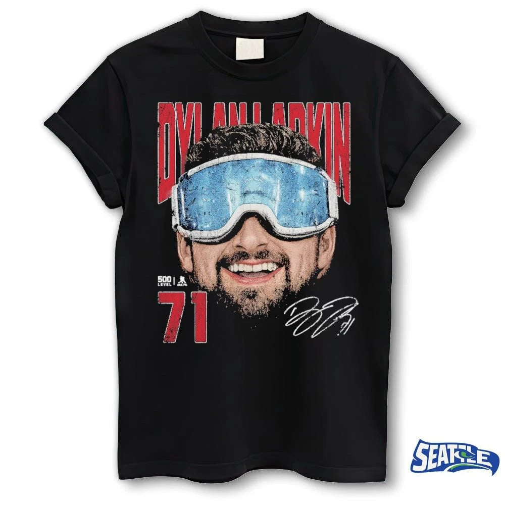 Dylan Larkin 71 Detroit Red Wings Goggles Signature shirt