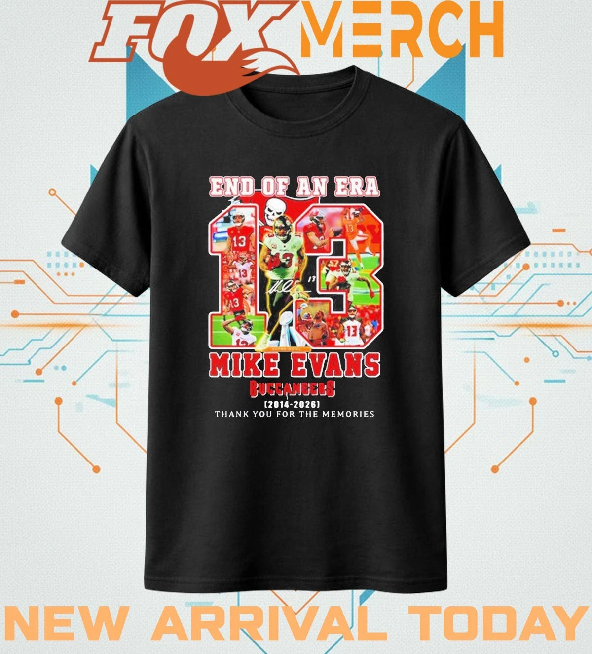End Of An Era Mike Evans Tampa Bay Buccaneers 2014 2026 thank you for the memories t-shirt