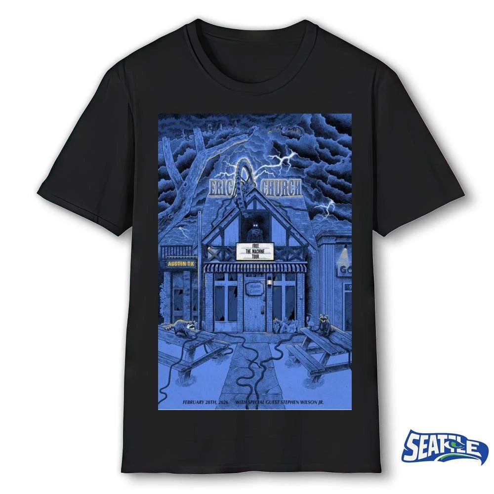 Eric Church February 28 2026 Austin, TX Free The Machine Tour Poster shirt