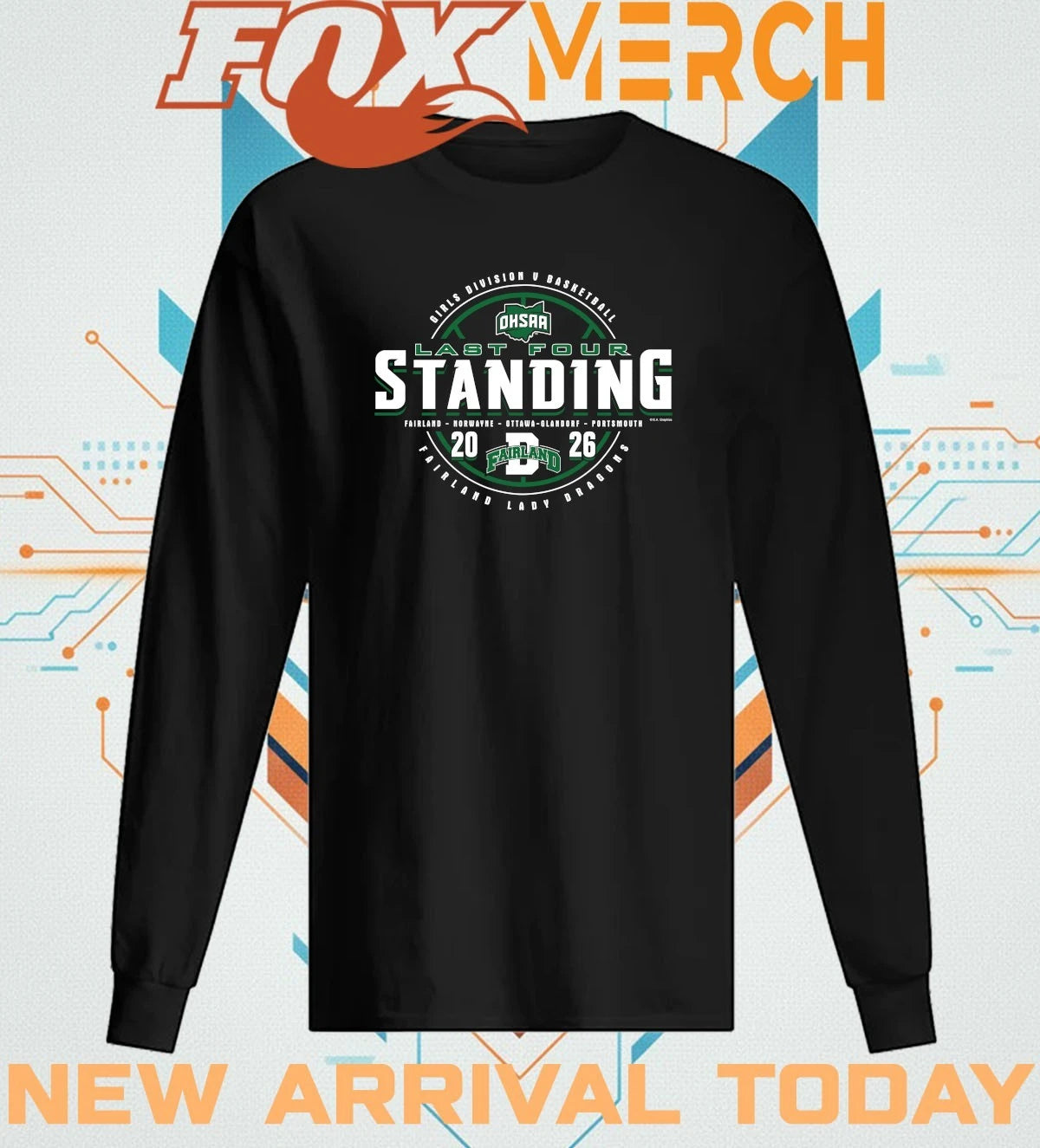 Fairland Lady Dragons 2026 OHSAA Girls Basketball DV Last Four Standing t-shirt