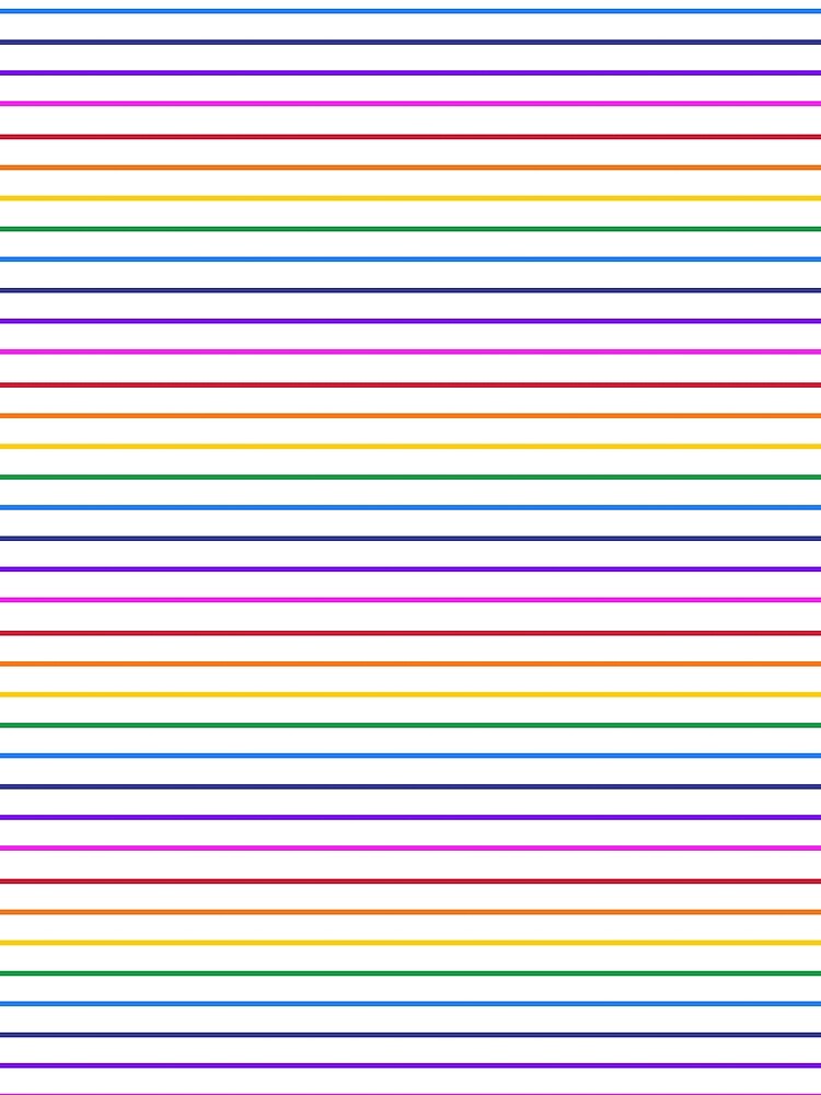 White and rainbow stripes - horizontal narrow by LittleBettyMakes