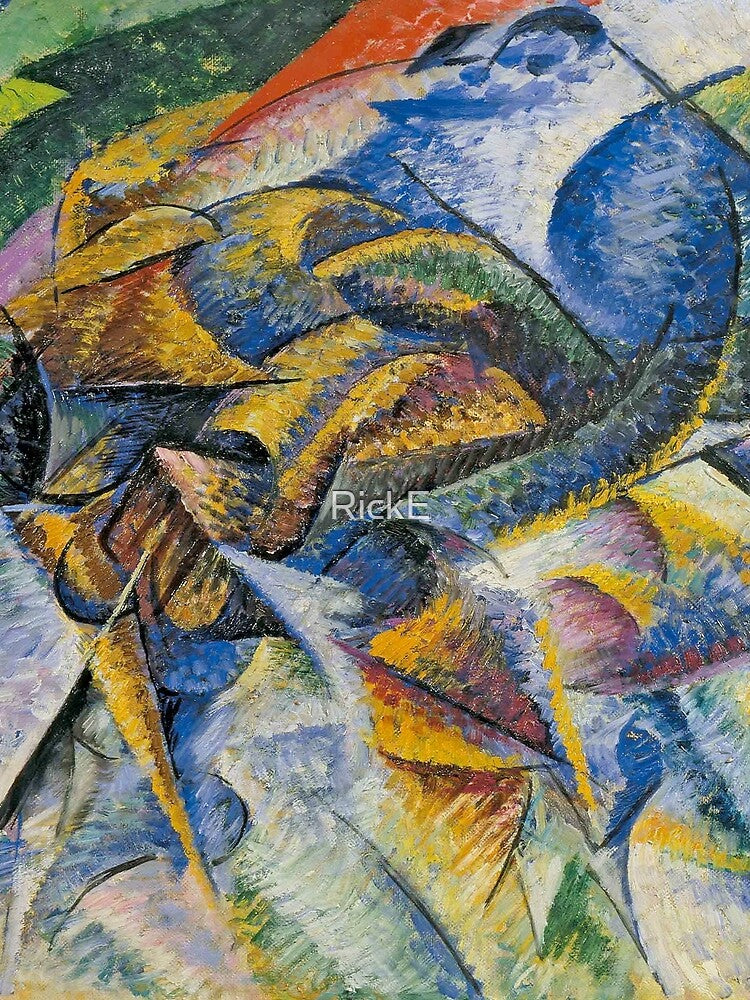 Dynamism of a Cyclist by Umberto Boccioni - Vintage Art by RickE
