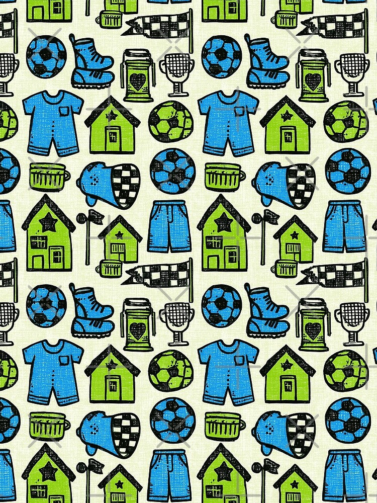 Classic Match Day Yellow Doodle Pattern by Piotrek0001