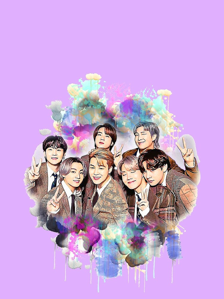 Bts all members colorful art by Lajibolalaa