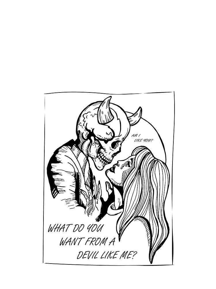 What do you want from a devil like me (B_amp_W) by ThisShirtIsWach