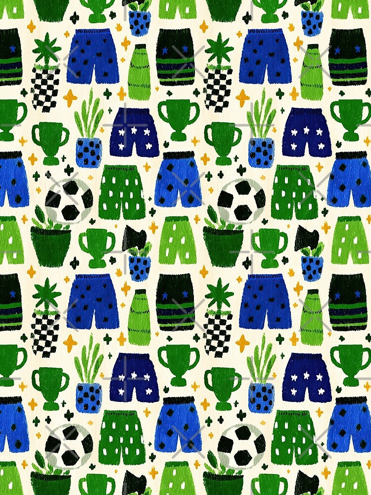 Blue Team Soccer Jersey Seamless Pattern by Piotrek0001