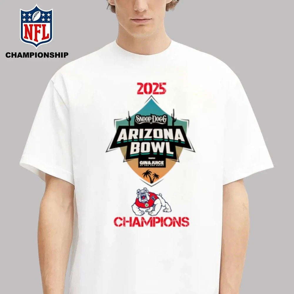 Fresno State Bulldogs 2025 Snoop Dogg Arizona Bowl Champions Logo Shirt