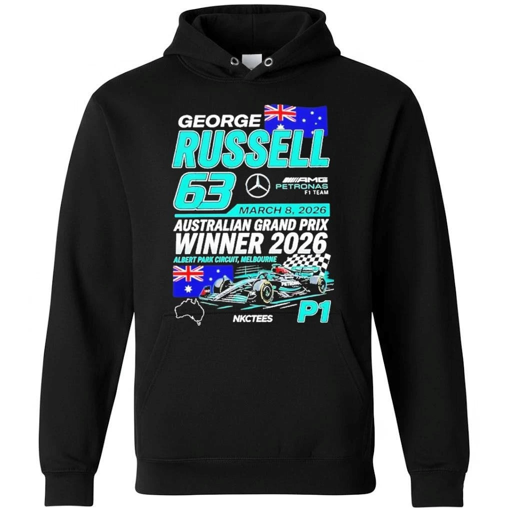 George Russell AMG Petronas F1 Team P1 Australian Grand Prix 2026 Champions Shirt