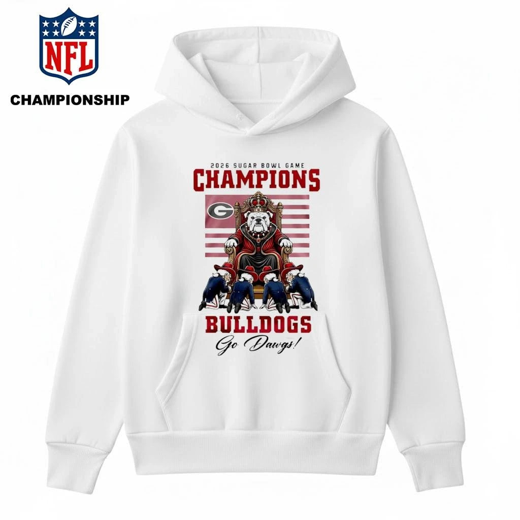 Georgia Bulldogs NCAA 2026 Sugar Bowl Game Champions Mascot Shirt
