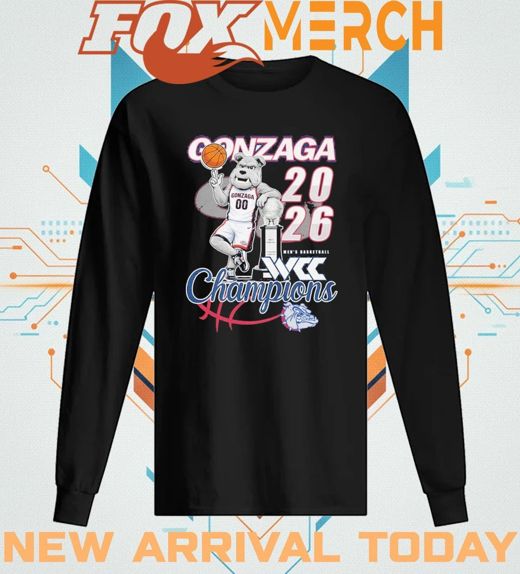 Gonzaga Bulldogs 2026 Men’s Basketball West Coast Conference Champions mascot t-shirt