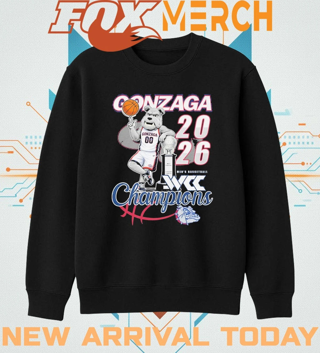 Gonzaga Bulldogs 2026 Men’s Basketball West Coast Conference Champions mascot t-shirt