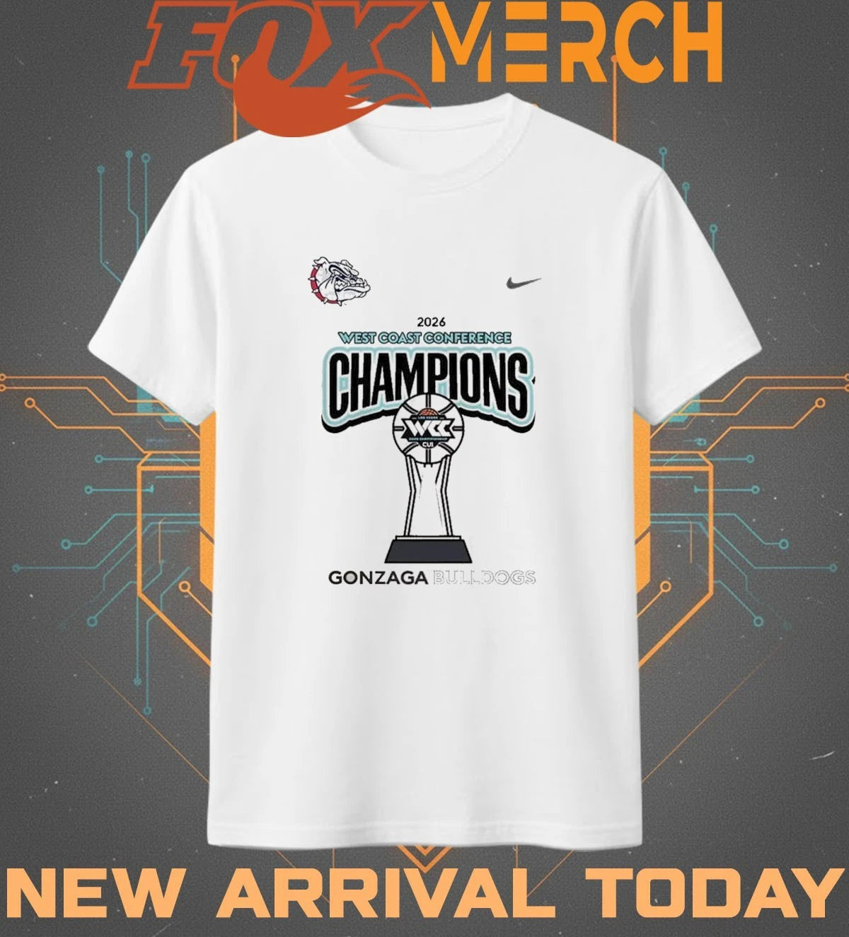 Gonzaga Bulldogs 2026 West Coast Conference Men’s Basketball Tournament Champions t-shirt