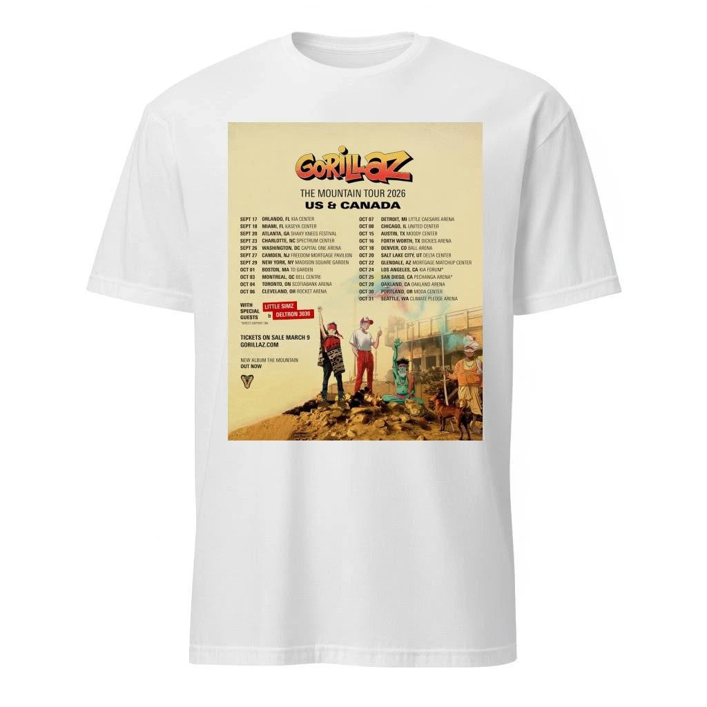 Gorillaz The Mountain Tour US And Canada 2026 Schedule Tour Dates Shirt