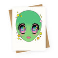 Anime Eyes Alien Greeting Card