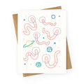 Worms In Space Greeting Card