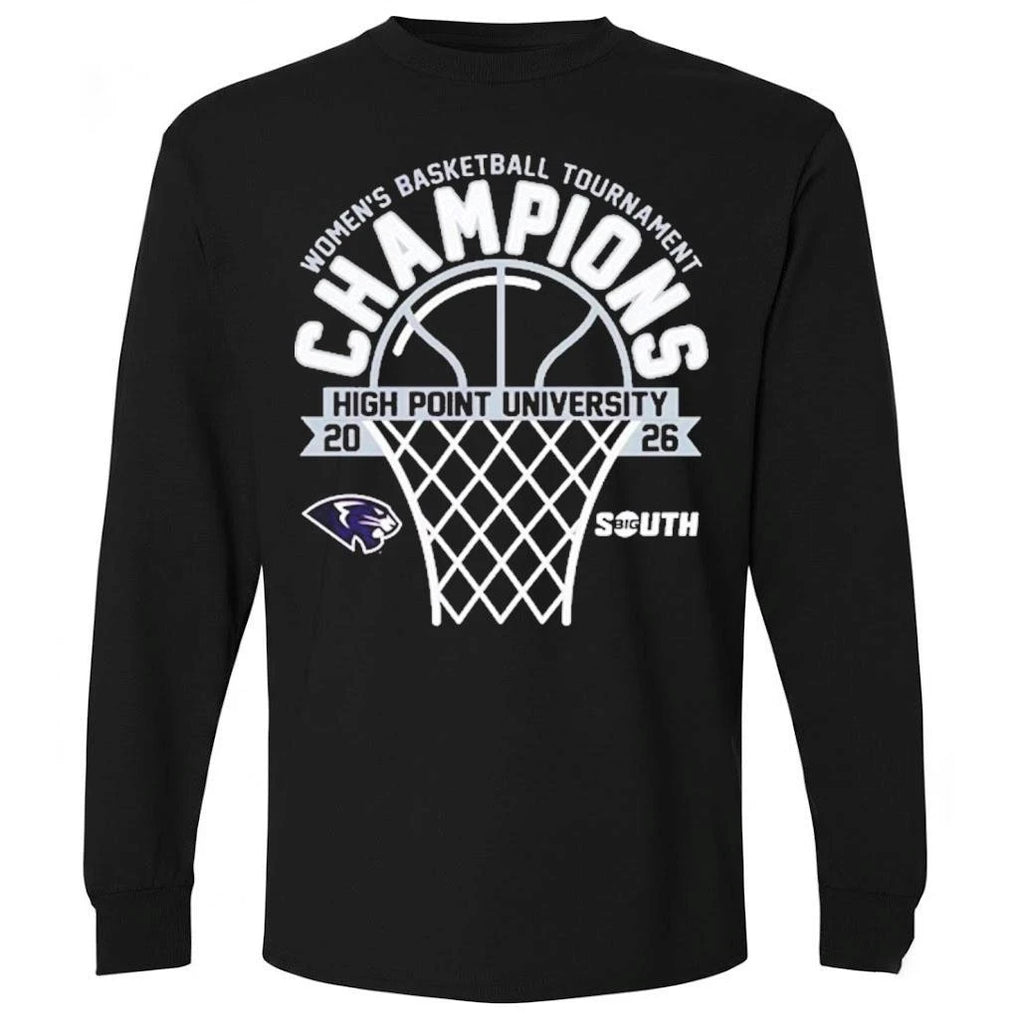 High Point Panthers Champions 2026 Big South Women’s Basketball Tournament Shirt
