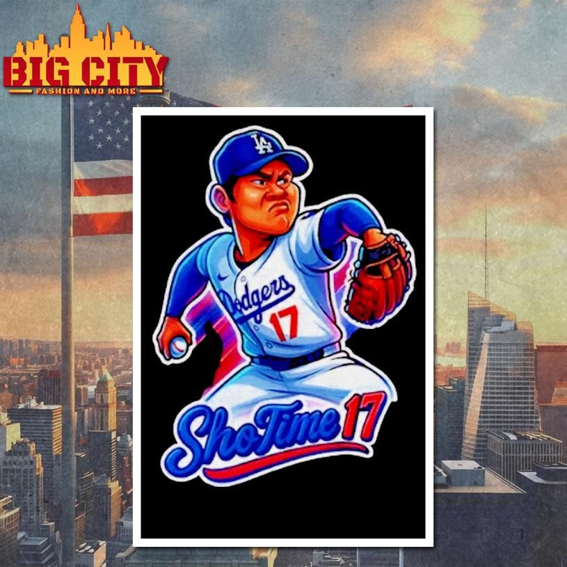 hohei Ohtani La Dodgers Cartoon Caricature Los Angeles Dodgers Mlb Baseball Shirt