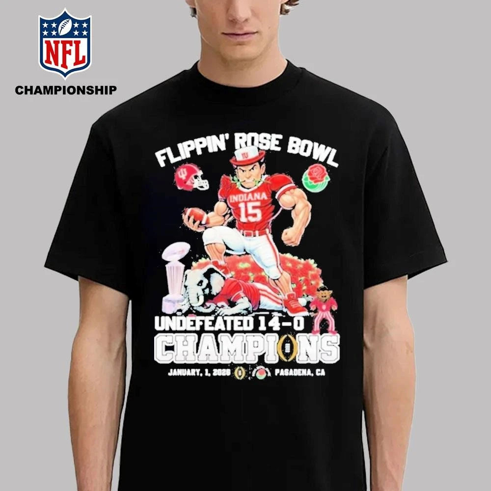 Hoosiers Flippin’ Rose Bowl Champions Undefeated 14-0 Mascot Shirt
