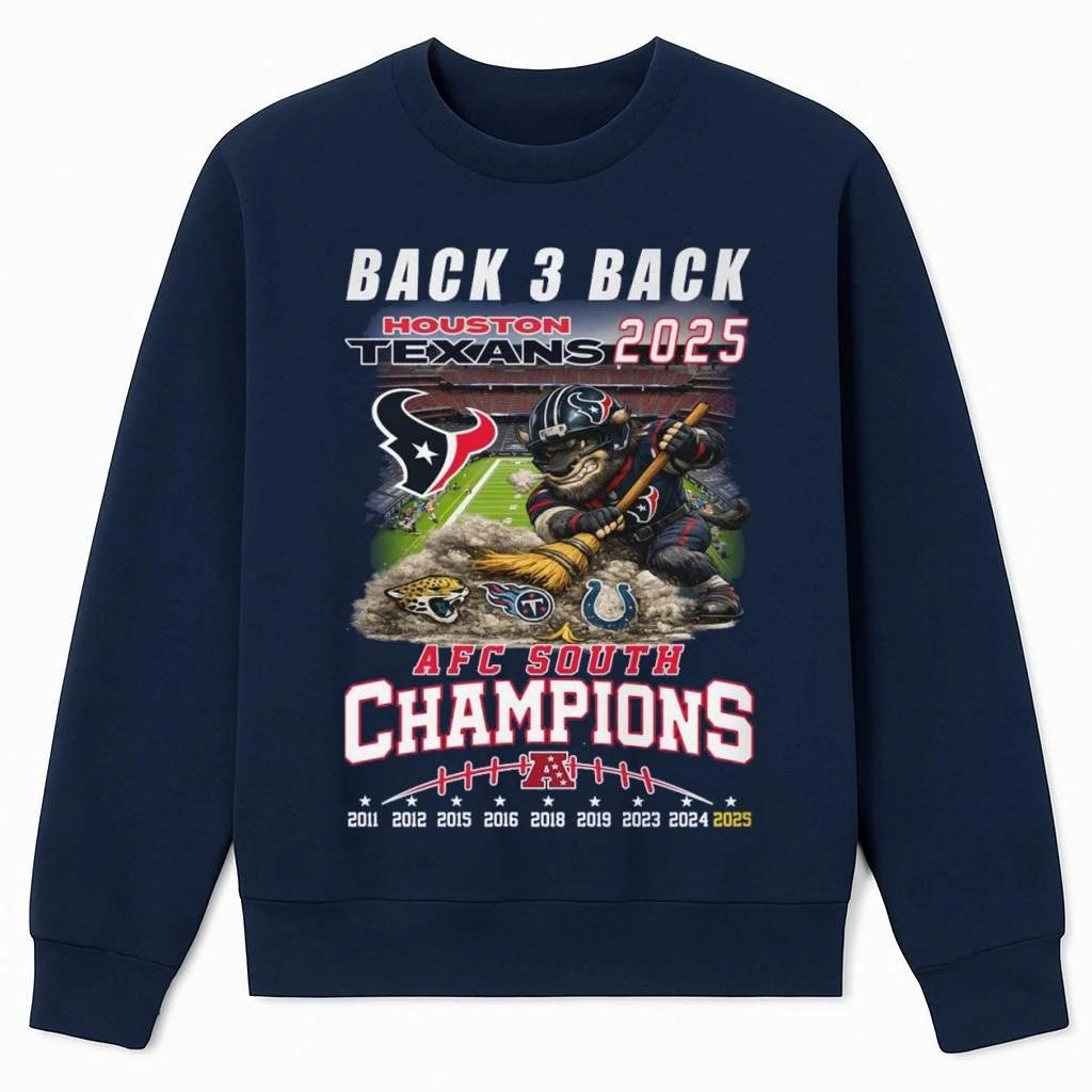Houston Texans 2025 AFC South Champions Back-3-Back Shirt