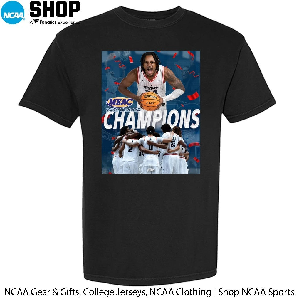 Howard Bison Men’s Basketball 2025-2026 MEAC Regular Season Champions T-Shirt