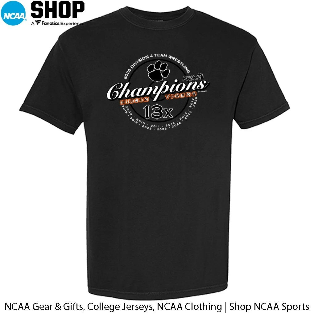 Hudson Tigers 13x Division 3 Team Wrestling Champions T-Shirt