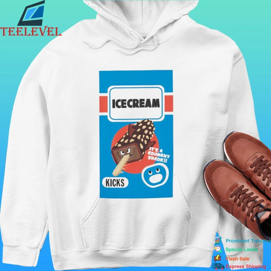 Ice Cream Crunchy Shark Ls Shirt