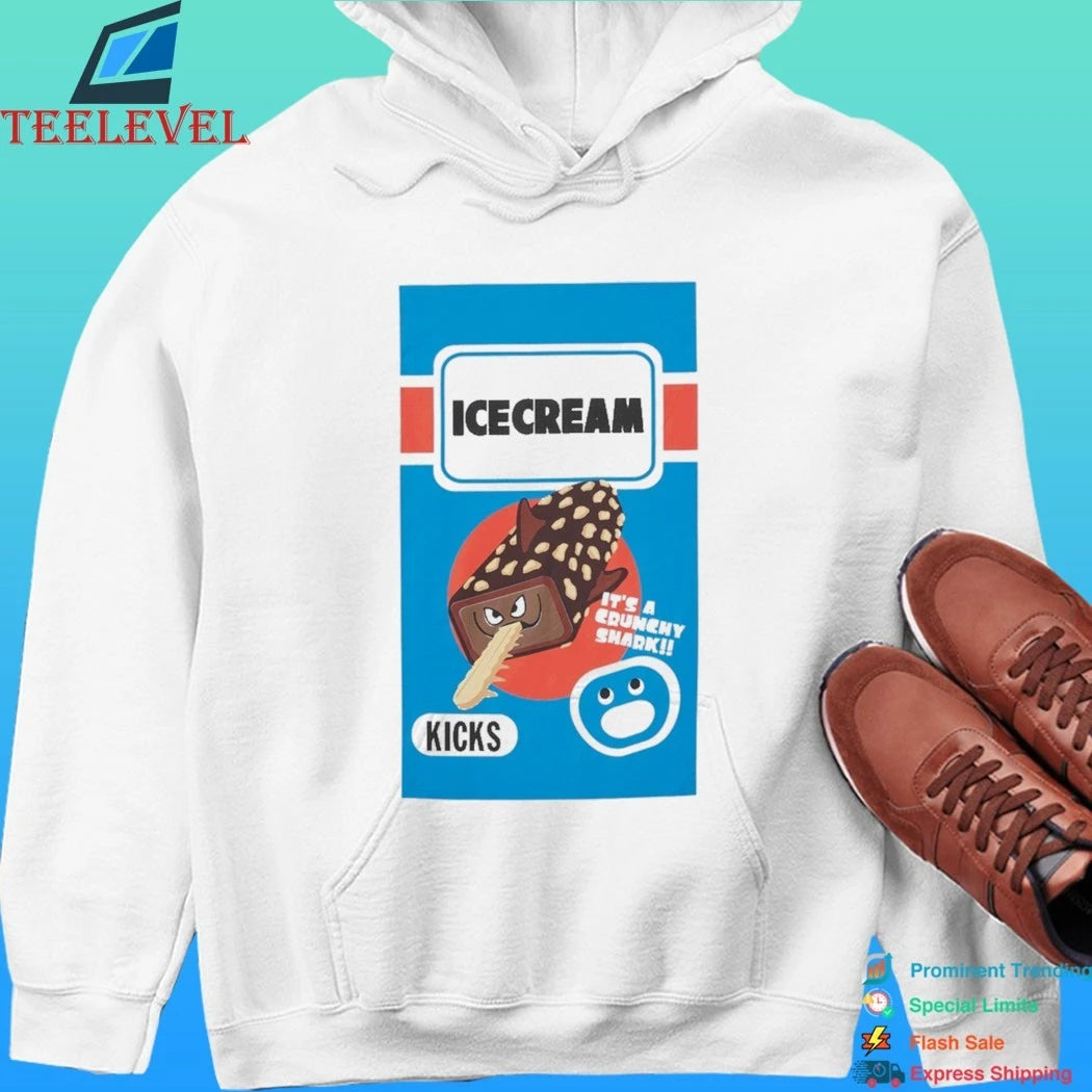 Ice Cream Crunchy Shark Ls Shirt