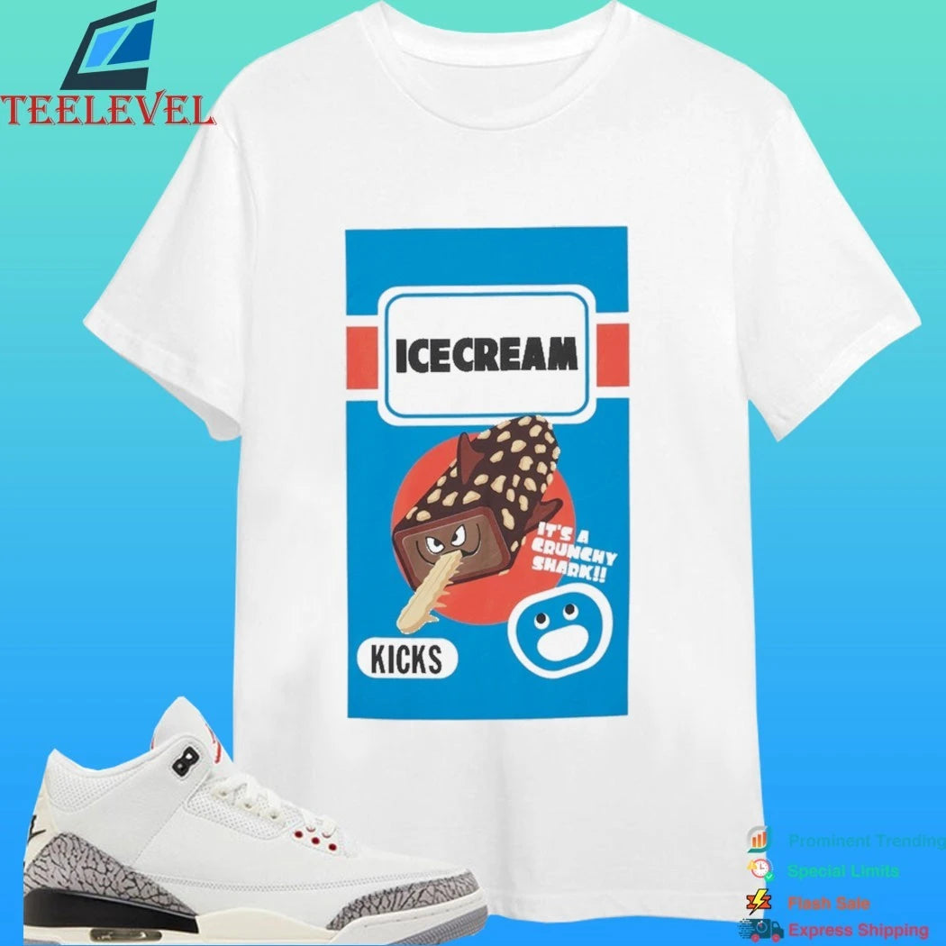 Ice Cream Crunchy Shark Ls Shirt